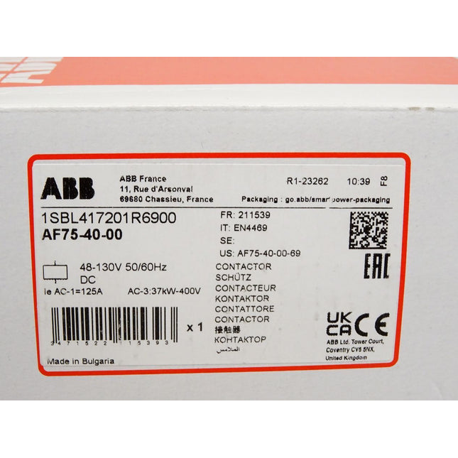 ABB 1SBL417201R6900 AF75-40-00 Schütz 48-130V / Neu OVP - Maranos.de