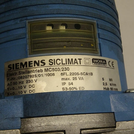 Siemens 6FL2205-5CA1B Elektrischer Stellantrieb Hora MC503/230 6FL2 205-5CA1B - Maranos.de