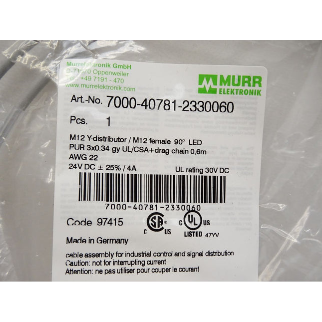 Murr Elektronik Kabel 7000-40781-2330060 / Neu OVP - Maranos.de