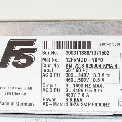KEB Combivert F5 Drive Controller 12F5MDD-Y0P0 12.F5.MDD-Y0P0 4kW / Neuwertig OVP - Maranos.de