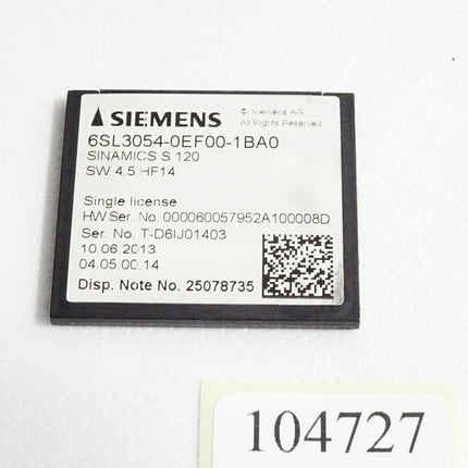 Siemens Sinamics S120 CompactFlash Card 6SL3054-0EF00-1BA0 - Maranos.de