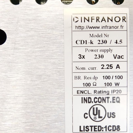 Infranor CD1-k 230/4.5 / 3x230VAC 2.25A / Servoregler mit CANopen - Schnittstelle - Maranos.de