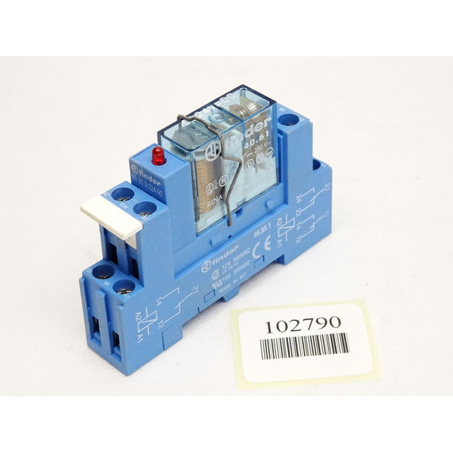 Finder 95.85.1 Sockel + Relais 40.61 16A 250V + 99.80.9.024.90 - Maranos.de