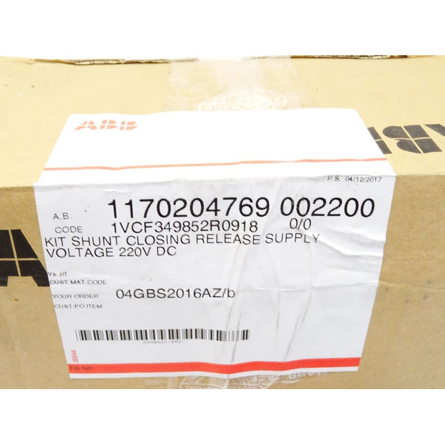 ABB Shunt Opening Release Supply / 1VCF349852R0918 / Inhalt : 8 Stück / Neu OVP - Maranos.de