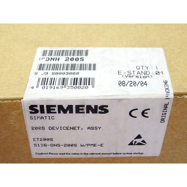 Siemens Simatic ET200S DeviceNet DNH200S SST 5136-DNS-200S / Neu OVP versiegelt - Maranos.de