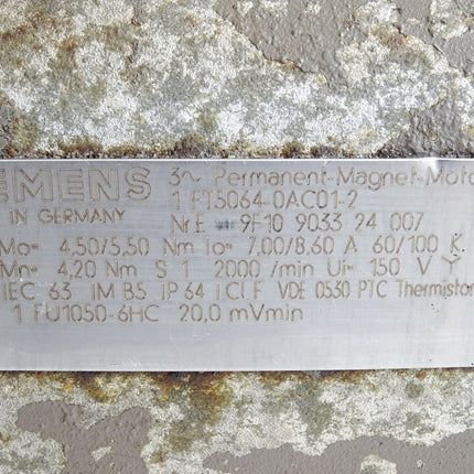Siemens Servomotor 1FT5064-0AC01-2 2000min-1 - Maranos.de