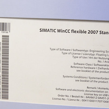 Siemens 6AV6 612-0AA51-2CA5 6AV6612-0AA51-2CA5 SIMATIC WinCC Flexible 2007 Standard Software - Maranos.de