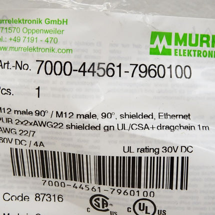 Murr Elektronik Kabel 7000-44561-7960100 / Neu OVP - Maranos.de