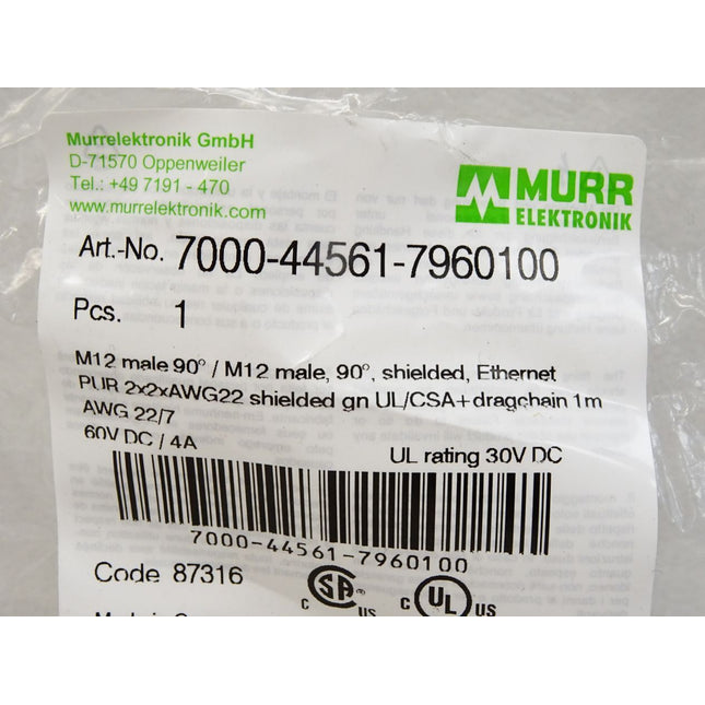 Murr Elektronik Kabel 7000-44561-7960100 / Neu OVP - Maranos.de