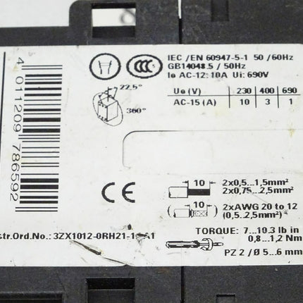 Siemens sirius 3ZX1012-0RH21-1AA1 / 3RH2122-1AB00 - Maranos.de