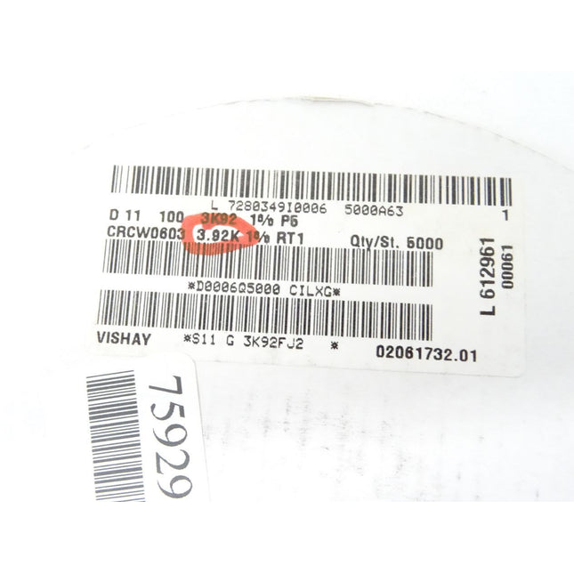 5000x VISHAY CRCW0603 3.92K / 3K92 Widerstände - Maranos.de