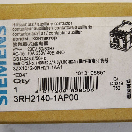 Siemens Hilfsschütz 3RH2140-1AP00 / Neu OVP - Maranos.de
