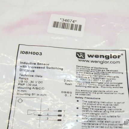 NEU-OVP Wenglor I08H003 Inductive Sensor Ungeöffnet - Maranos.de