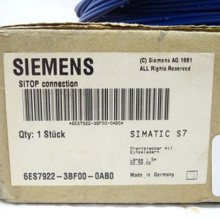 Siemens 6ES7922-3BF00-0AB0 Frontstecker mit 5m Kabel 6ES7 922-3BF00-0AB0 / NEU-OVP - Maranos.de