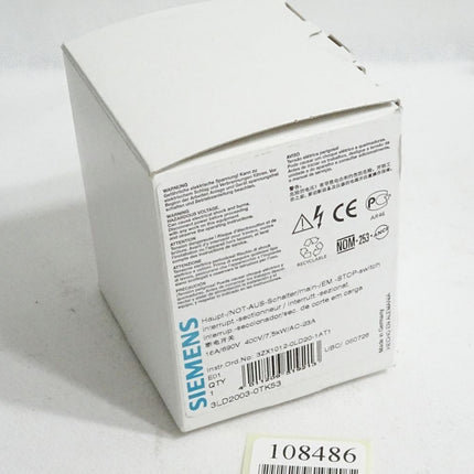 Siemens Haupt-/Not-Aus-Schalter 3LD2003-0TK53 / Neu OVP - Maranos.de