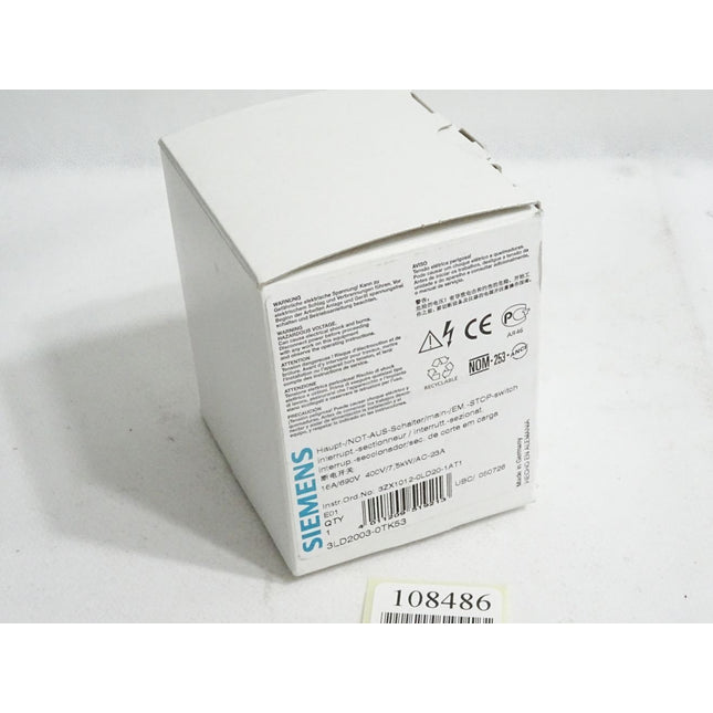 Siemens Haupt-/Not-Aus-Schalter 3LD2003-0TK53 / Neu OVP - Maranos.de