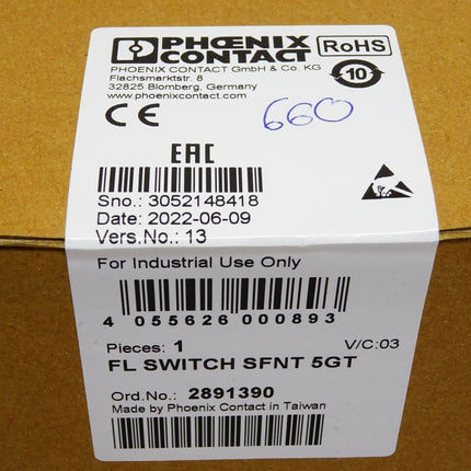 Phoenix Contact 2891390 FL SWITCH SFNT 5GT / Neu OVP versiegelt - Maranos.de