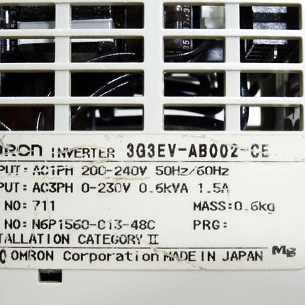 Omron 3G3EV-AB002-CE Sysdrive 3GEV Inverter 0.2kW / Neu OVP - Maranos.de