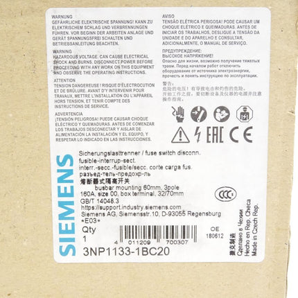 Siemens Sicherungslasttrenner 3NP1133-1BC20 / Neu OVP - Maranos.de
