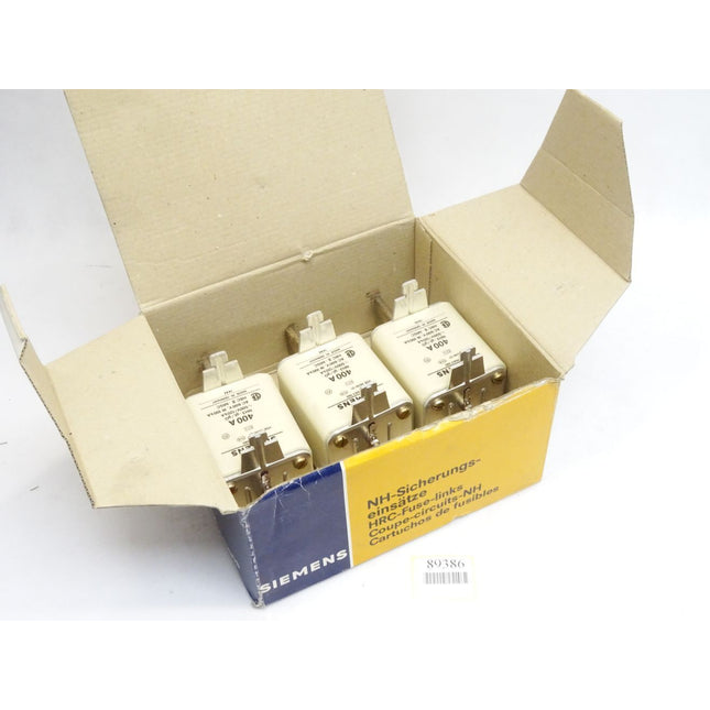 Siemens NH-Sicherungseinsätze 400A 3NA3360 / Inhalt : 3 Stück / Neu OVP - Maranos.de