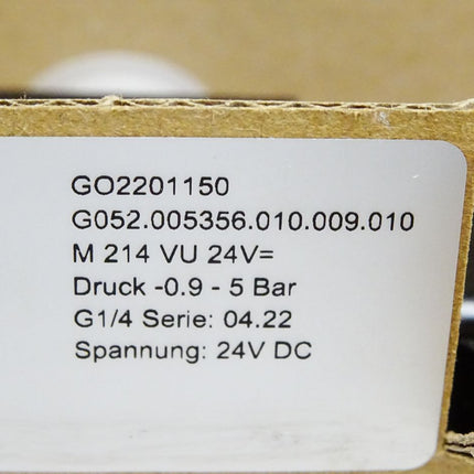 Vakuumventil GO2201150 G052.005356.010.009.010 M214 VU 24V= 0.9-5bar G1/4 24VDC / Neu OVP - Maranos.de
