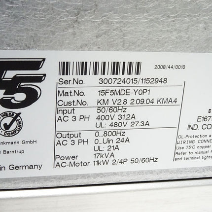KEB F5 Combivert Drive controller 15F5MDE-Y0P1 15.F5.MDE-Y0P1 11kW / Neuwertig OVP - Maranos.de
