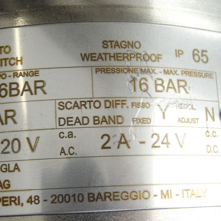 Wika Ettore Cella BWXDS Druckschalter 0/16bar / Neu - Maranos.de