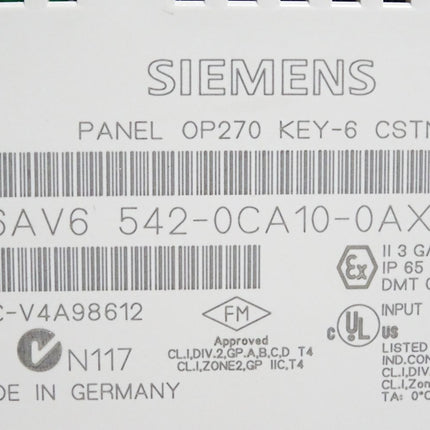 Siemens Panel OP270 6AV6542-0CA10-0AX0 6AV6 542-0CA10-0AX0 / Neuwertig - Maranos.de