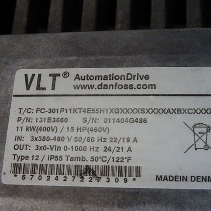 Danfoss VLT 131B3660 FC-301P11KT4E55H1 Frequenzumrichter 11kW - Maranos.de