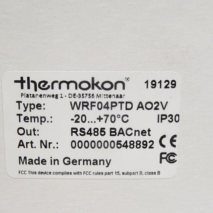 Thermokon Raumregler Temperatur WRF04PTD CO2 AO2V 19129 / Neu OVP - Maranos.de