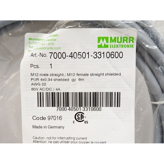 Murr Elektronik Kabel 7000-40501-3310600 / Neu OVP - Maranos.de