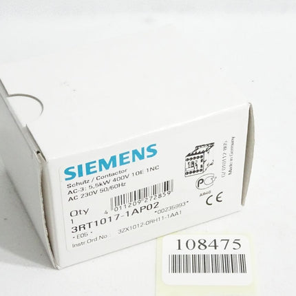 Siemens Schütz 3RT1017-1AP02 / Neu OVP - Maranos.de