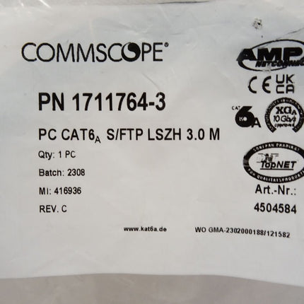 Commscope AMP Net Connect 1711764-3 4504584 Patchkabel CAT6A / Neu OVP - Maranos.de