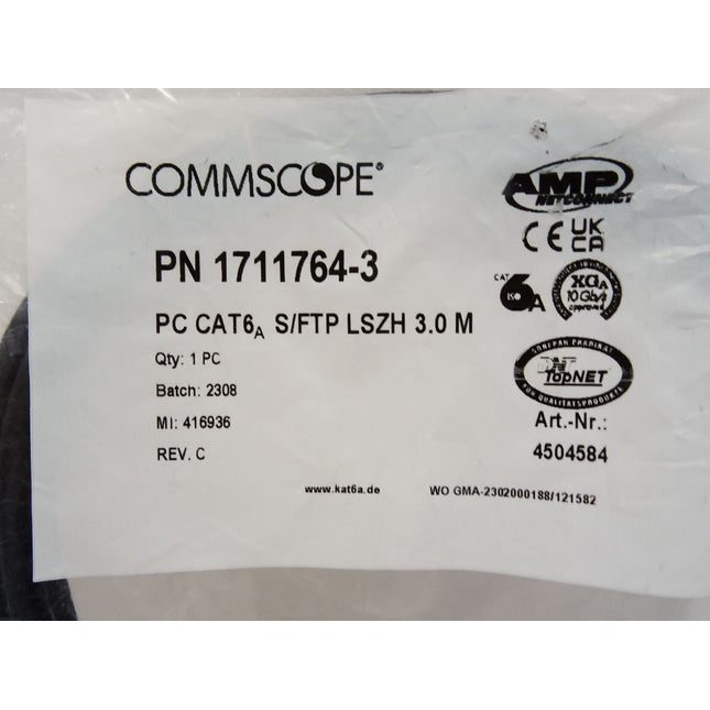 Commscope AMP Net Connect 1711764-3 4504584 Patchkabel CAT6A / Neu OVP - Maranos.de