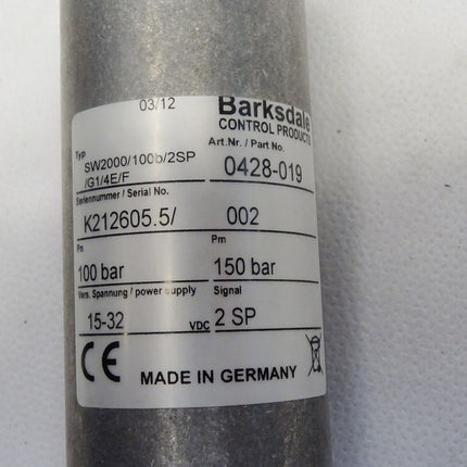 Barksdale 0428-019 / SW2000/100b/2SP/G1/4E/F / Neu OVP - Maranos.de