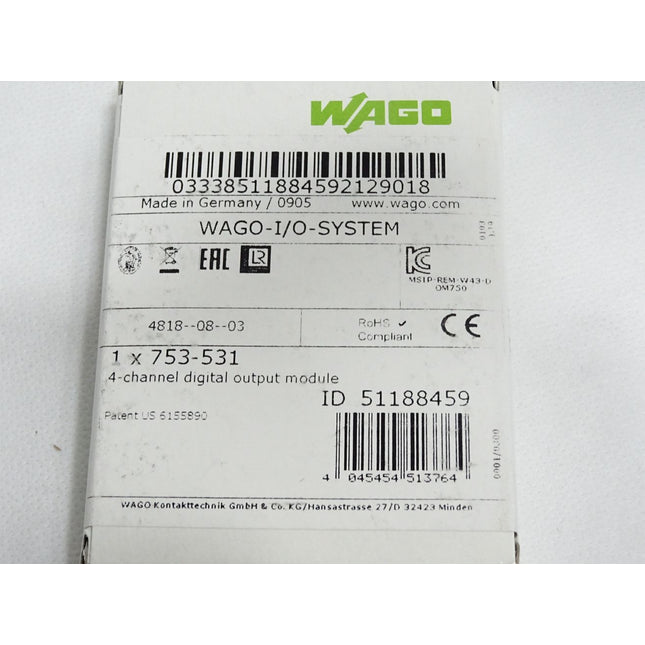 Wago 753-531 4-Kanal-Digitalausgang / Neu OVP versiegelt - Maranos.de