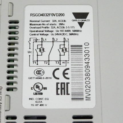 Carlo Gavazzi RSGD4032F0VD200 3 Phase AC Motor Soft Starter NEU-OVP - Maranos.de