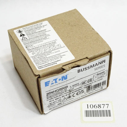 Eaton Bussmann 20NHG000B NH-Sicherungseinsätze 20A 500VAC gL/gG / inhalt:3 Stück / Neu OVP - Maranos.de