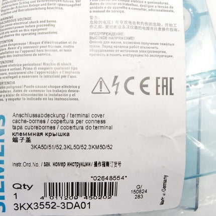 Siemens Anschlussabdeckung 3KX3552-3DA01 / Inhalt : 6 Stück / Neu OVP - Maranos.de