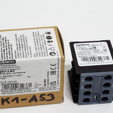 Siemens Hilfsschalterblock 3RH2911-1HA11 / Neu OVP - Maranos.de