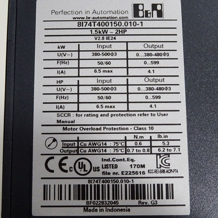 B&R ACOPOSinverter P74 8I74T400150.010-1 1.5kW / Neu - Maranos.de