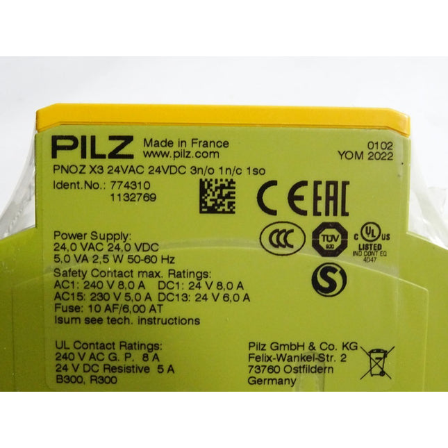 Pilz 774310 Sicherheitsschaltgerät PNOZ X3 24VAC 24VDC 3n/o 1n/c 1so / Neu OVP versiegelt - Maranos.de