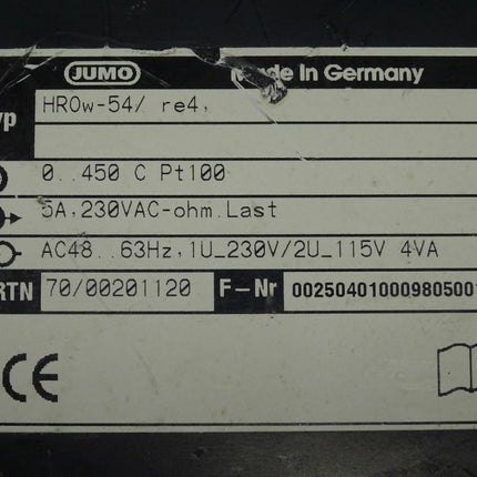 Jumo HR0w-54/re4 Temperaturregler PT100 - Maranos.de