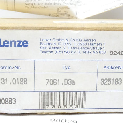 Lenze 7061D3a / 9.7131.0198 / 325183 / Neu OVP - Maranos.de