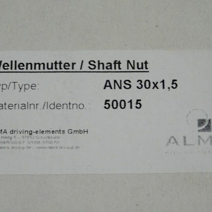 ALMA 50015 5x Wellenmutter ANS 30x1,5 Mutter Neu-versiegelt - Maranos.de