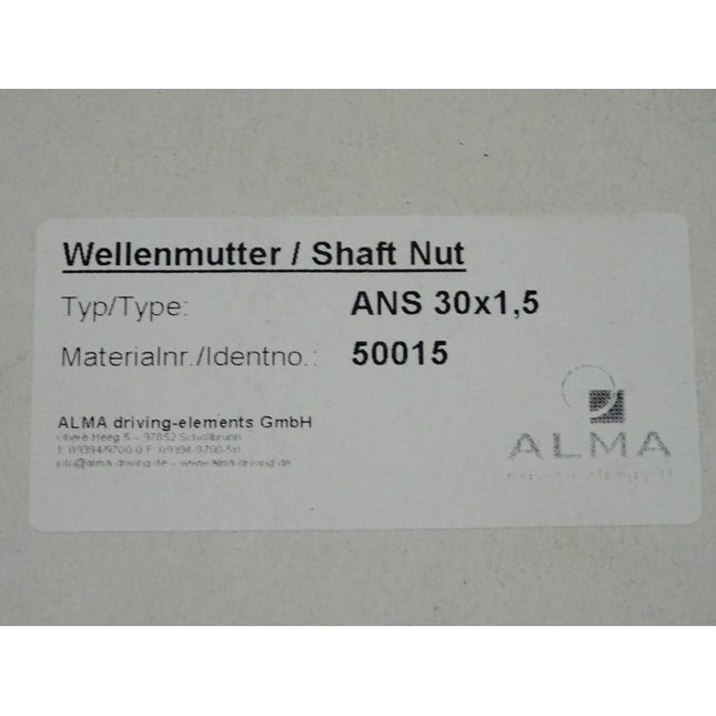 ALMA 50015 5x Wellenmutter ANS 30x1,5 Mutter Neu-versiegelt - Maranos.de