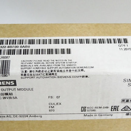 Siemens S7-300 6ES7322-8BF00-0AB0 6ES7 322-8BF00-0AB0 Neu OVP versiegelt - Maranos.de