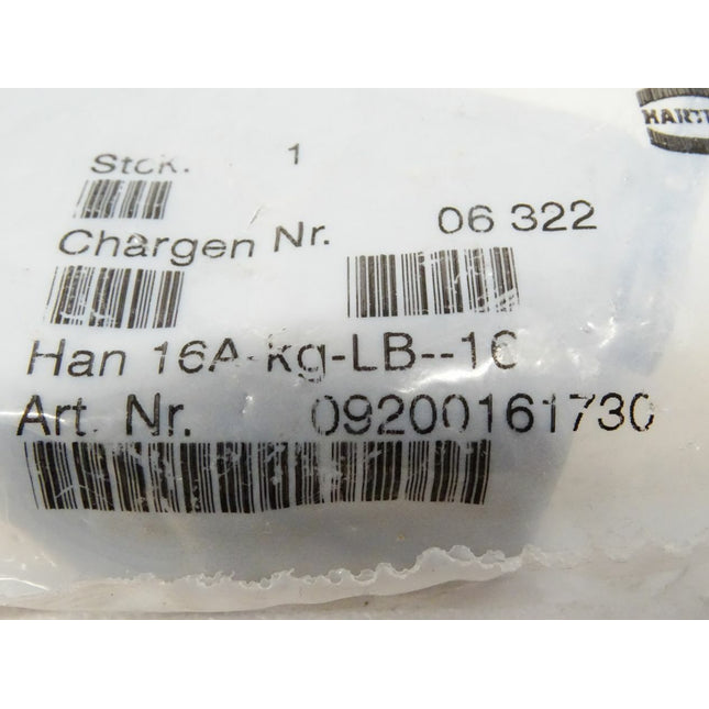 Harting Han16A-Kg-LB--16 / 09200161730 / Neu OVP - Maranos.de