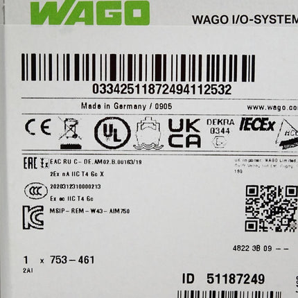 Wago 753-461 2-Kanal-Analogeingang / Neu OVP versiegelt - Maranos.de