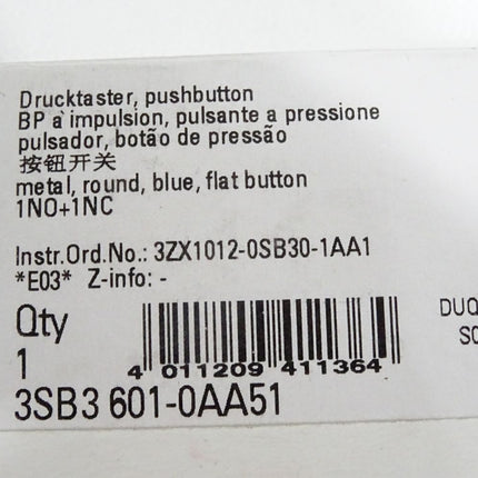 Siemens Drucktaster 3SB3601-0AA51 / Neu OVP - Maranos.de